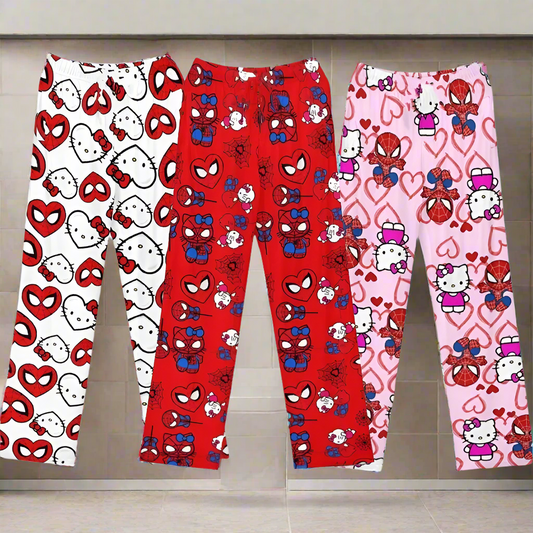 Hello Kitty/spiderman cotton Loose Ladies Pajama Pants