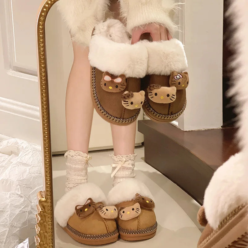 Sanrio Hello Kitty Winter Plush Slippers