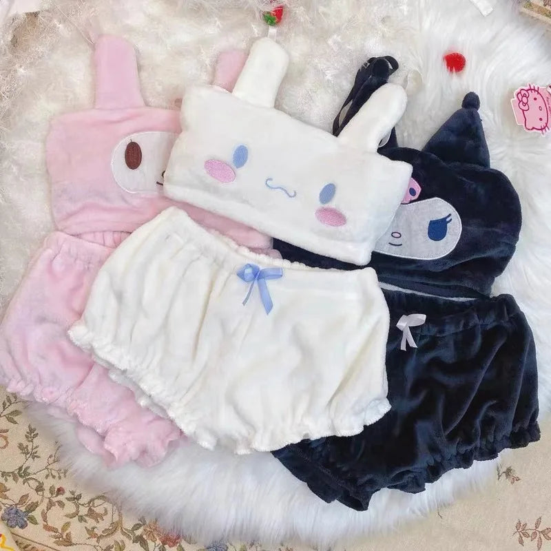 Kawaii Plush Pajamas Two Piece Set