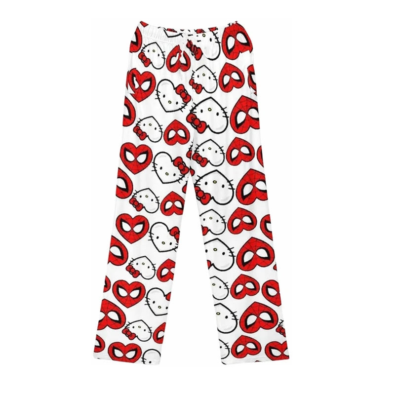 Hello Kitty/spiderman cotton Loose Ladies Pajama Pants