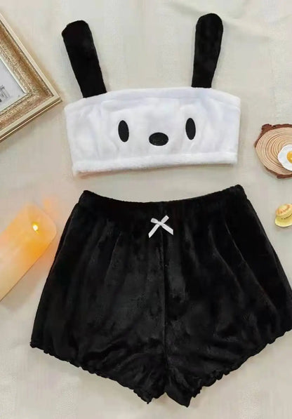 Kawaii Plush Pajamas Two Piece Set