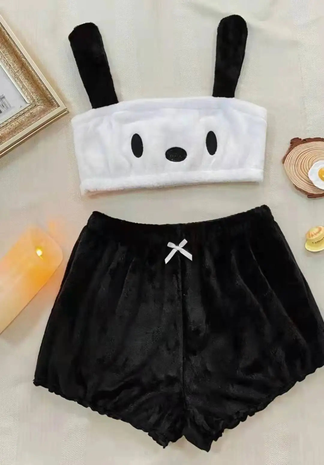 Kawaii Plush Pajamas Two Piece Set